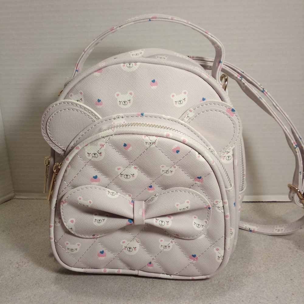Under One Sky Mini Teddy Bear Backpack Lilac Color